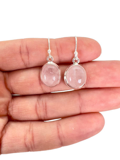 Rose Quartz Earrings Sterling Silver Earrings Dangle Earrings Statement  Earrings — Discovered